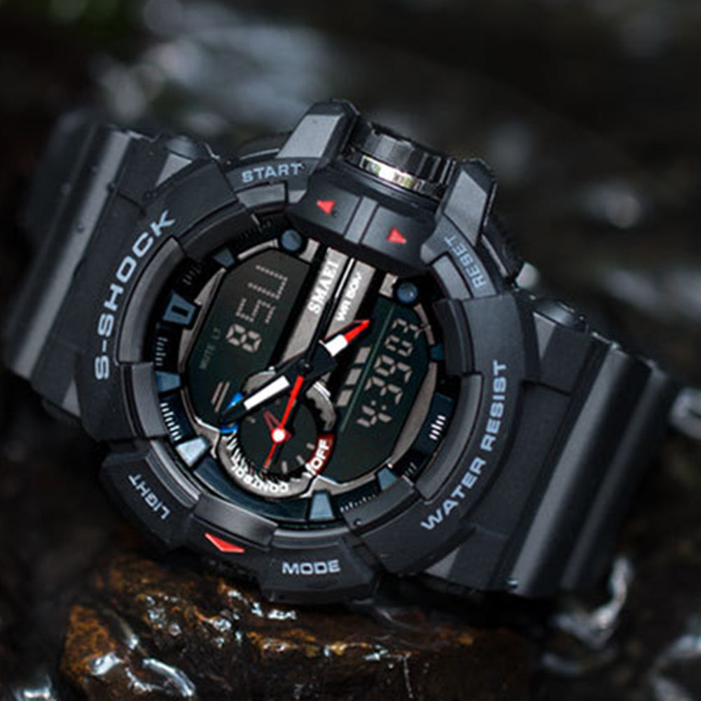 Fashion Men Sport Waterproof Shockproof Dual Display LED Digital Wrist Watch
