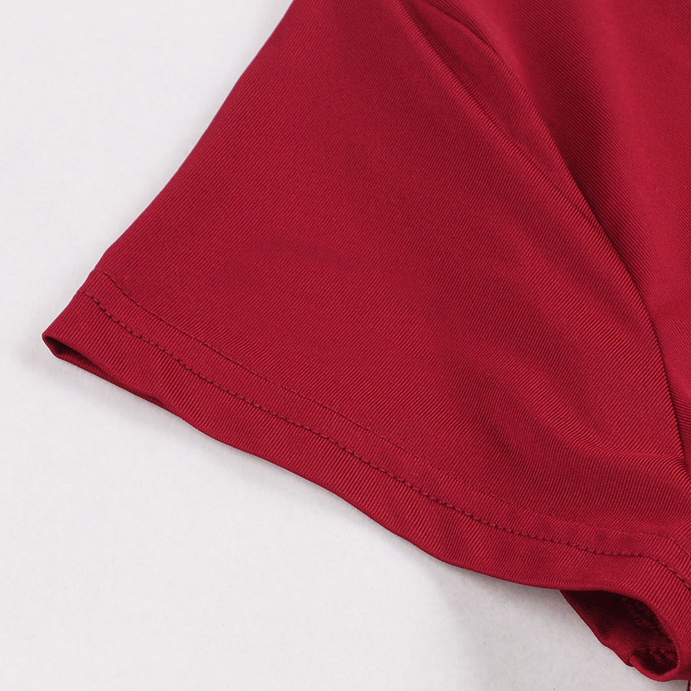 Fashion Women V-Neck Casual Ruched Waist Evening Party Cocktail Swing Dress