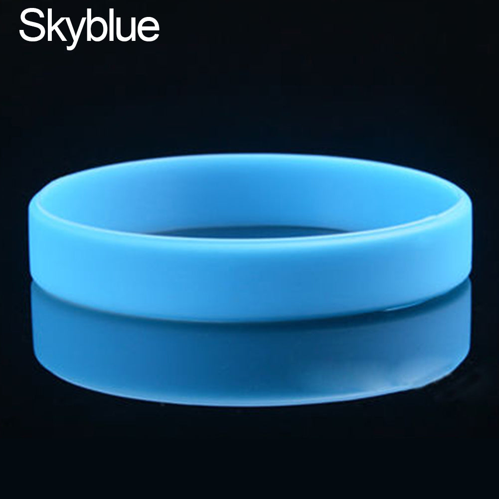 2 Pcs Men Women Silicone Wristbands Solid Color Sports Bracelet Bangle Gift