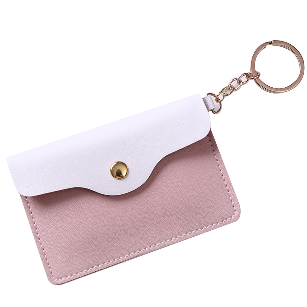Lovely Faux Leather Women Girls Coin Purse Card Bag Mini Wallet with Keyring