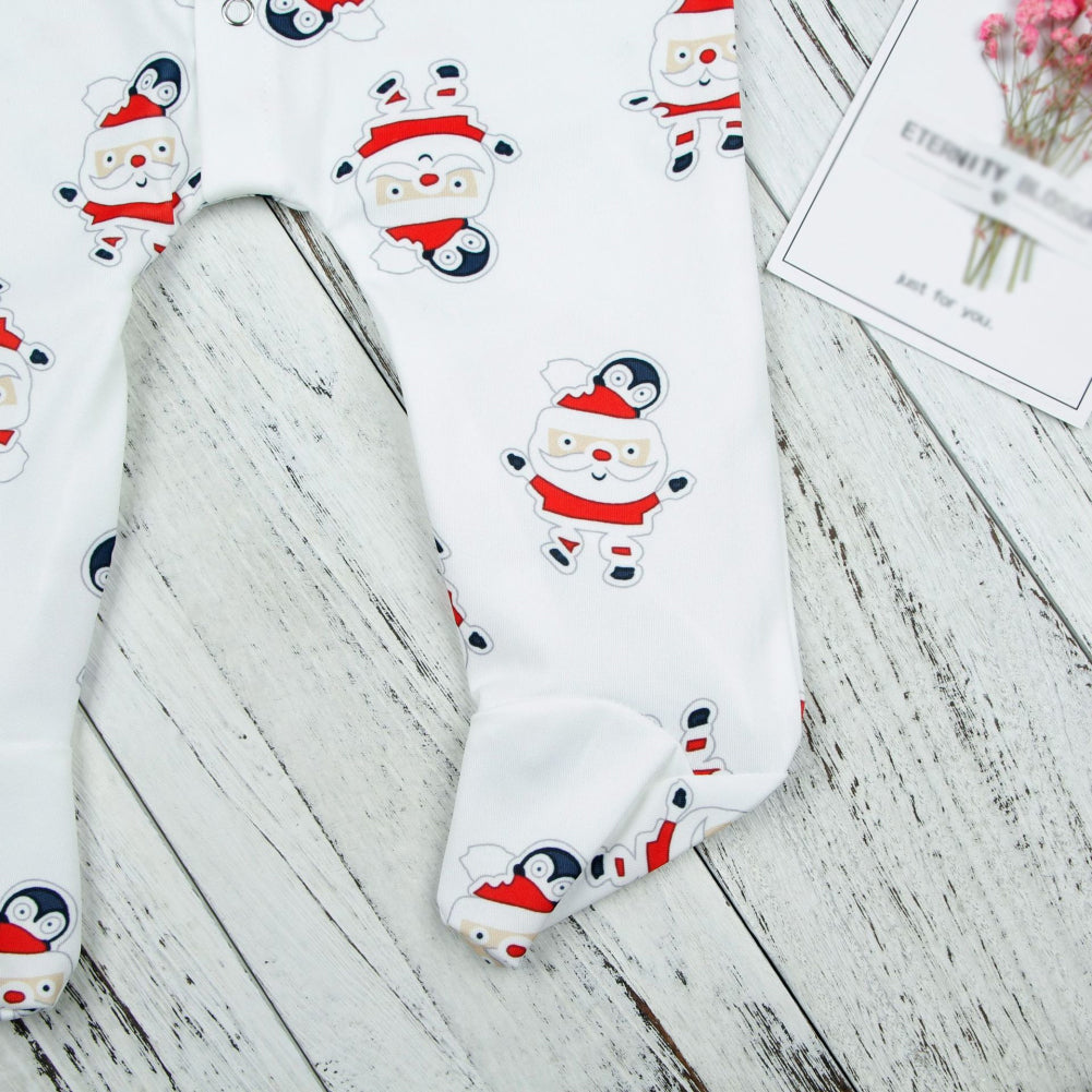 Cartoon Baby Santa Claus Long Sleeve Romper Christmas One-piece Jumpsuit