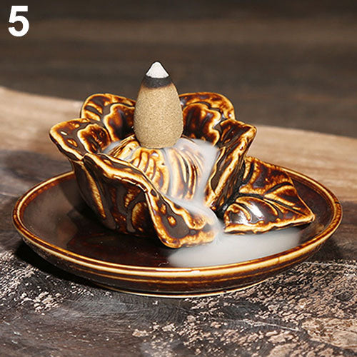 Classic Chinese Style Ceramic Incense Burner Holder Ornament Buddhist Censer