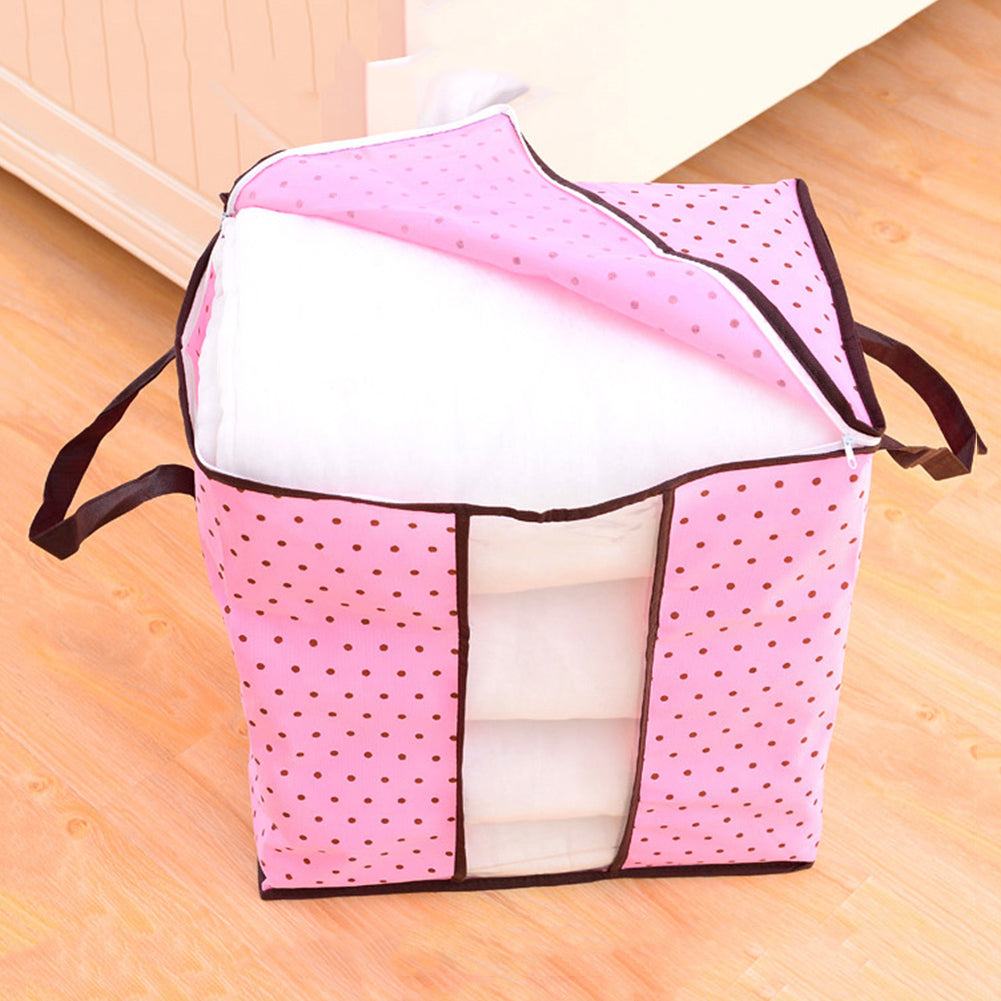 Non-Woven Fabric Clothes Quilt Bedding Zipper Storage Bag Holder Pouch Organizer