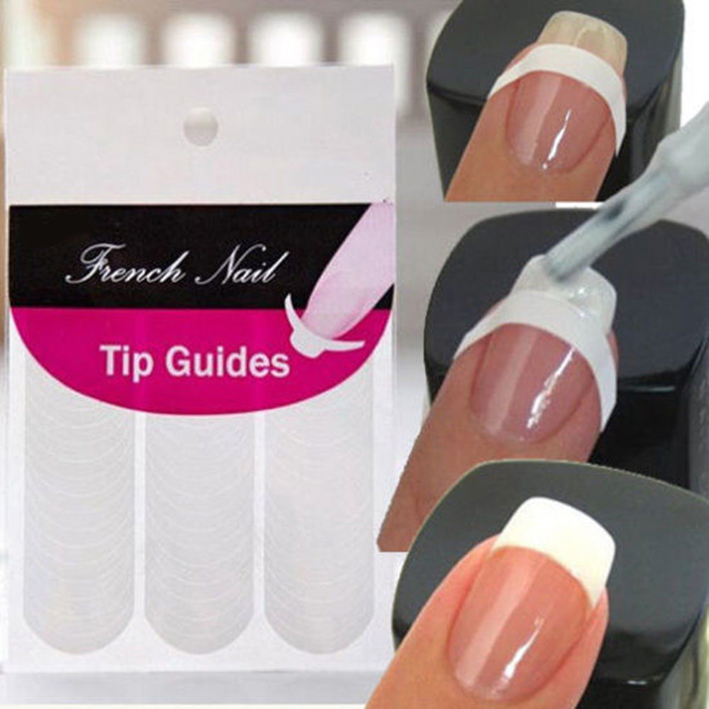 240 Pcs Manicure Nail Art Tips Form Guide Sticker Edge Tape DIY Stencil Tool