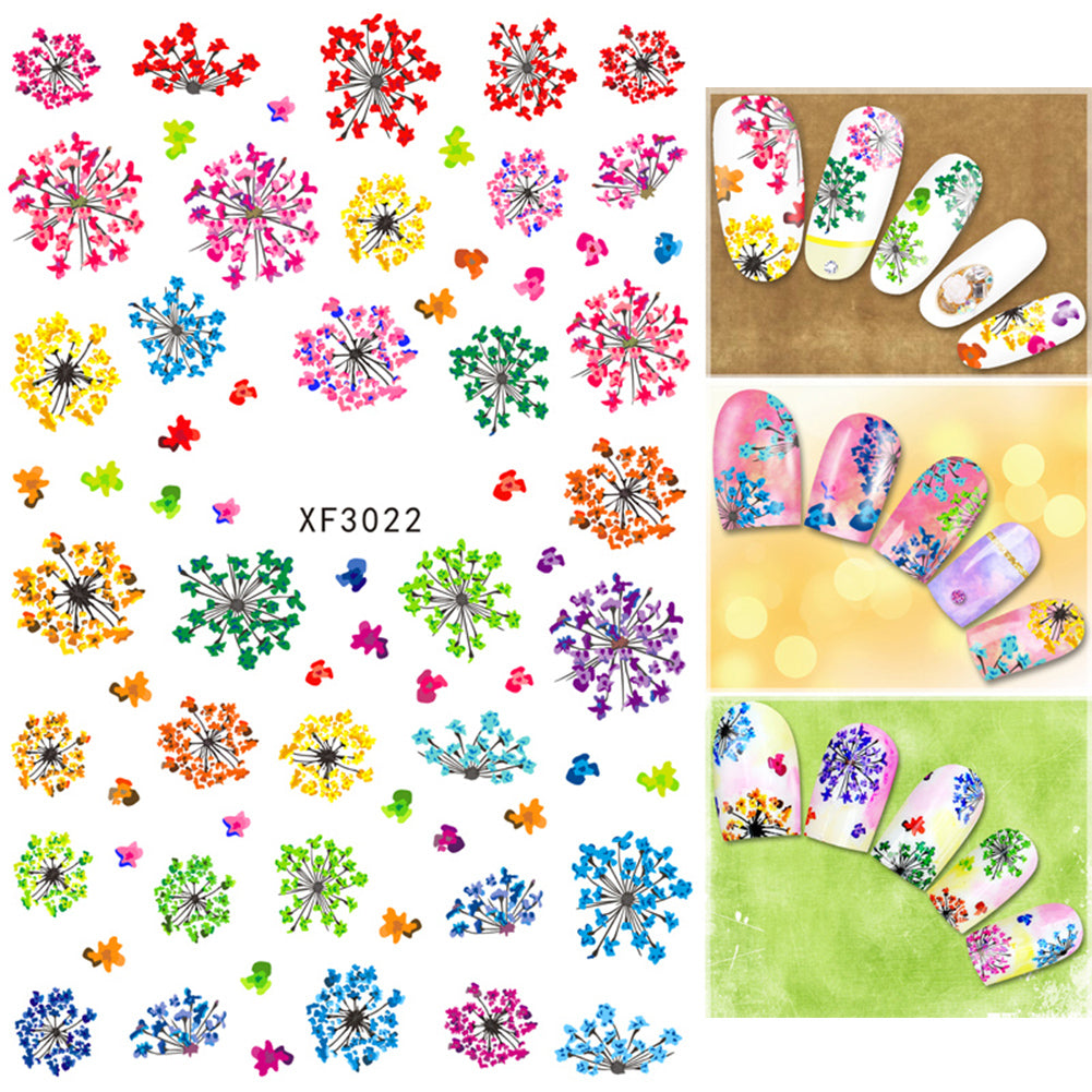 Fashion Flower Cat Heart Nail Art Sticker Decal Manicure Nail Tip Decoration