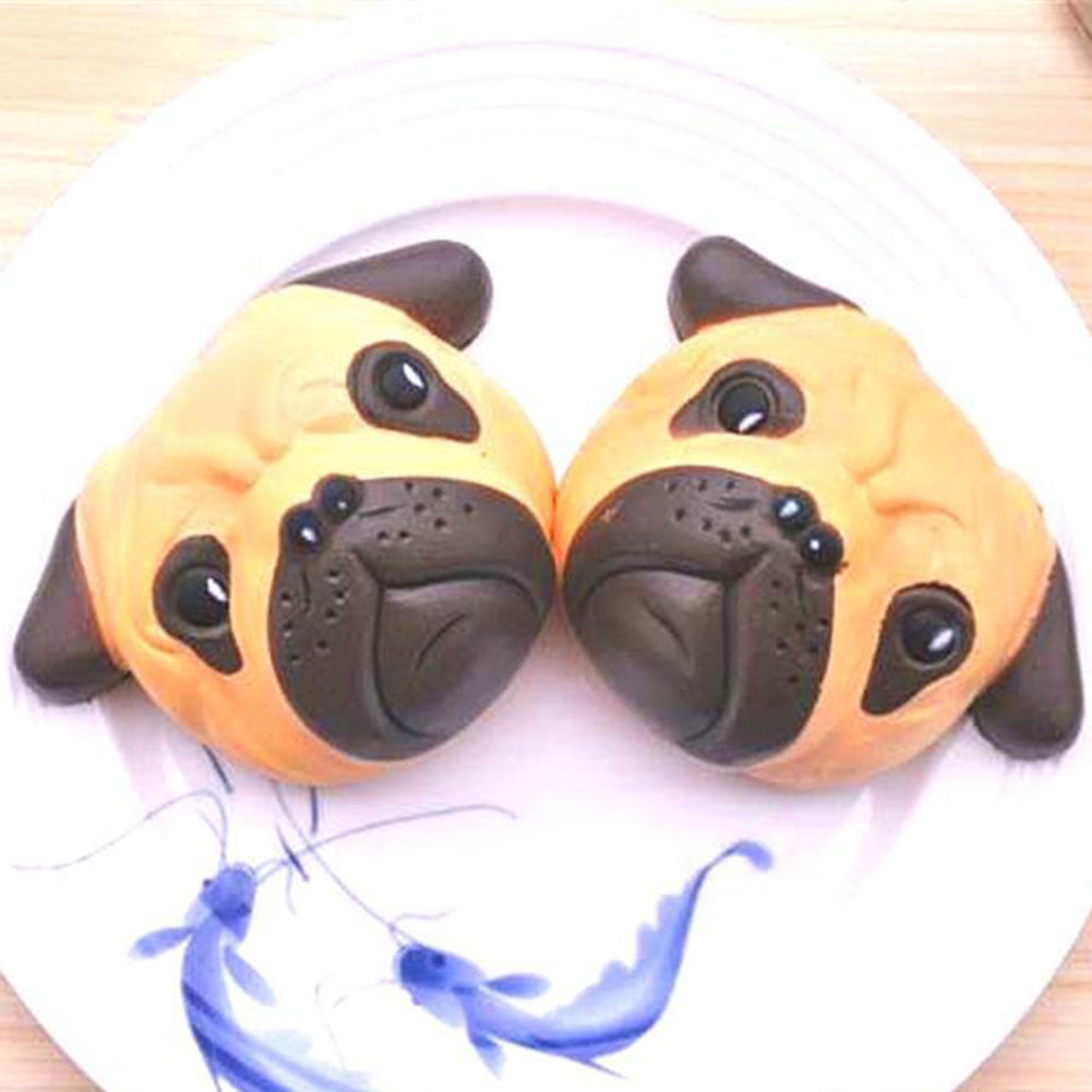 Funny Bulldog Head Simulation Squishy Slow Rising Toy Stress Reliever Xmas Gift