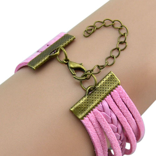 Lady Retro Rudder Anchor Charm Faux Leather Band Bracelet Quartz Wrist Watch