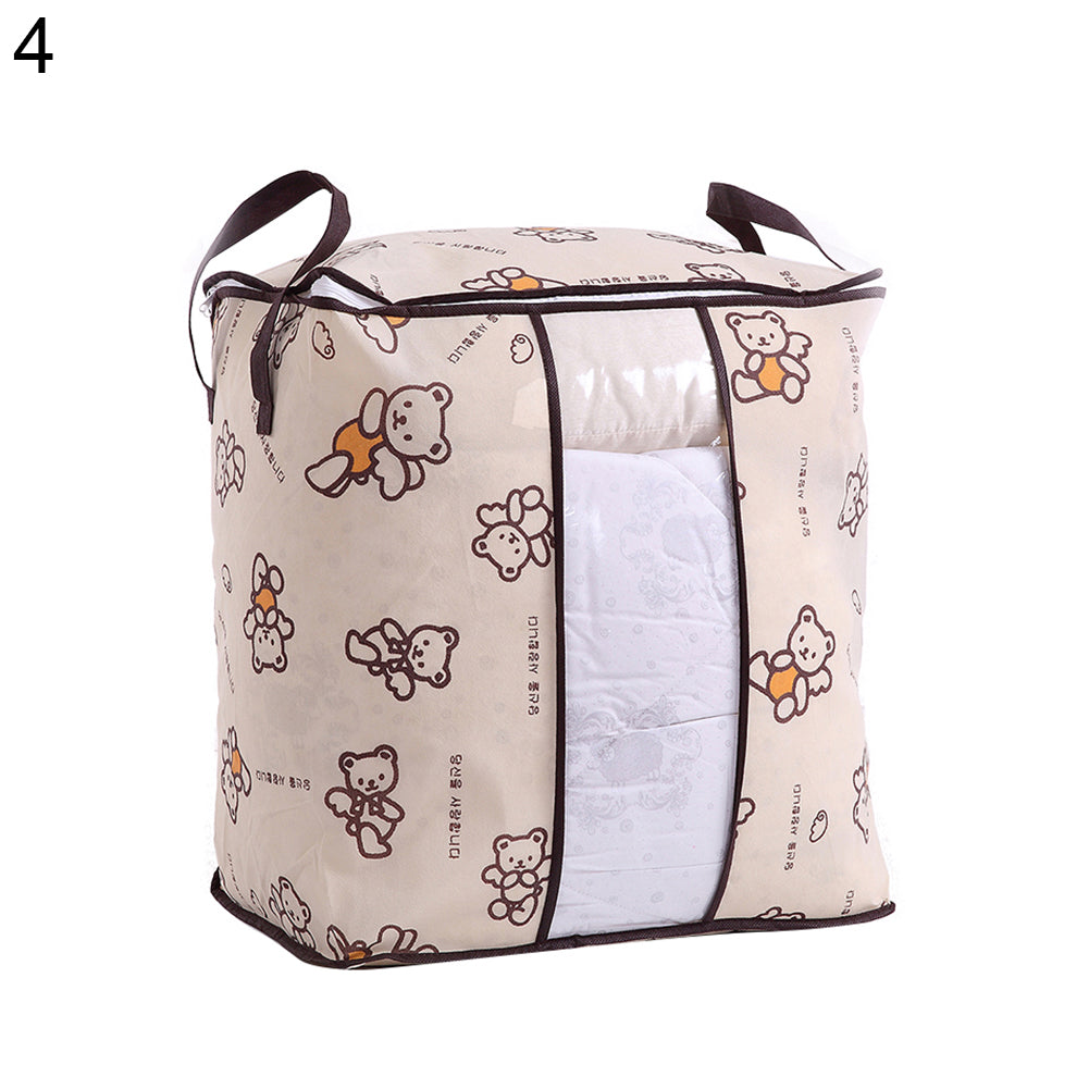 Non-Woven Fabric Clothes Quilt Bedding Zipper Storage Bag Holder Pouch Organizer