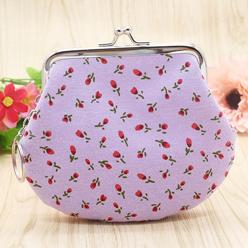 Women's Lovely Floral Pattern Card Change Holder Mini Wallet Clutch Coin Purse