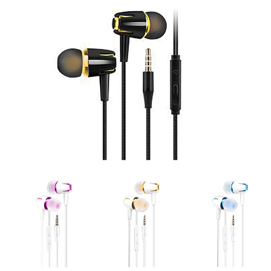 Fashion Threaded Cable Heavy Bass Stereo Music In-ear Headset Earphone with Mic
