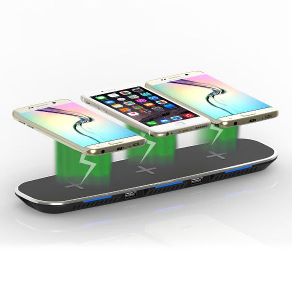 3 Charging Ports Qi Wireless Charger Universal Mobile Phone Fast Charging Tool