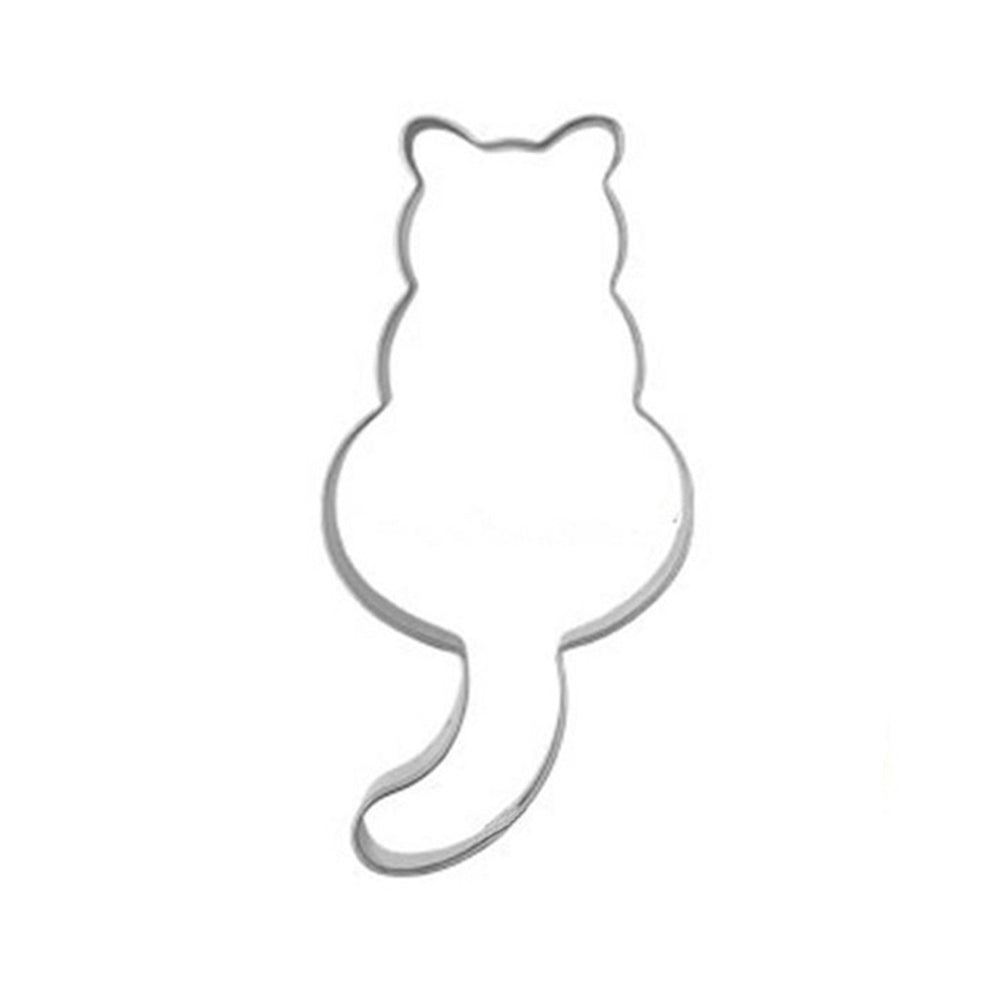 Cute Cat Shape Stainless Steel Baking Cake Mould Chocolate Cookies Cutter Mold