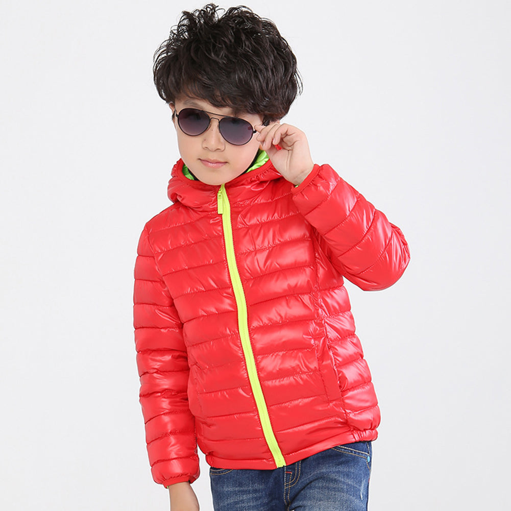 Children Kids Hooded Winter Coat Long Sleeve Girls Boys Windproof  Warm Jacket