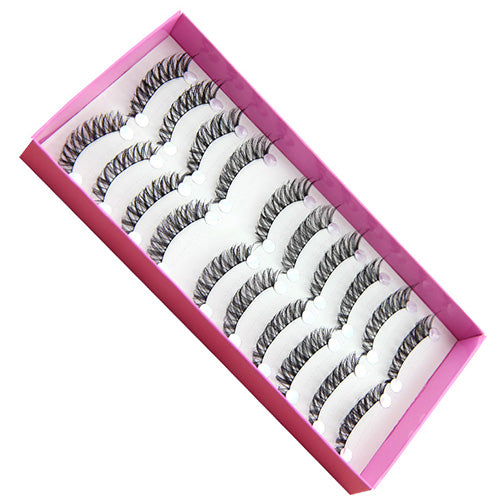 10 Pairs Natural Jumble Long False Eyelashes Party Wedding Makeup Eye Lashes