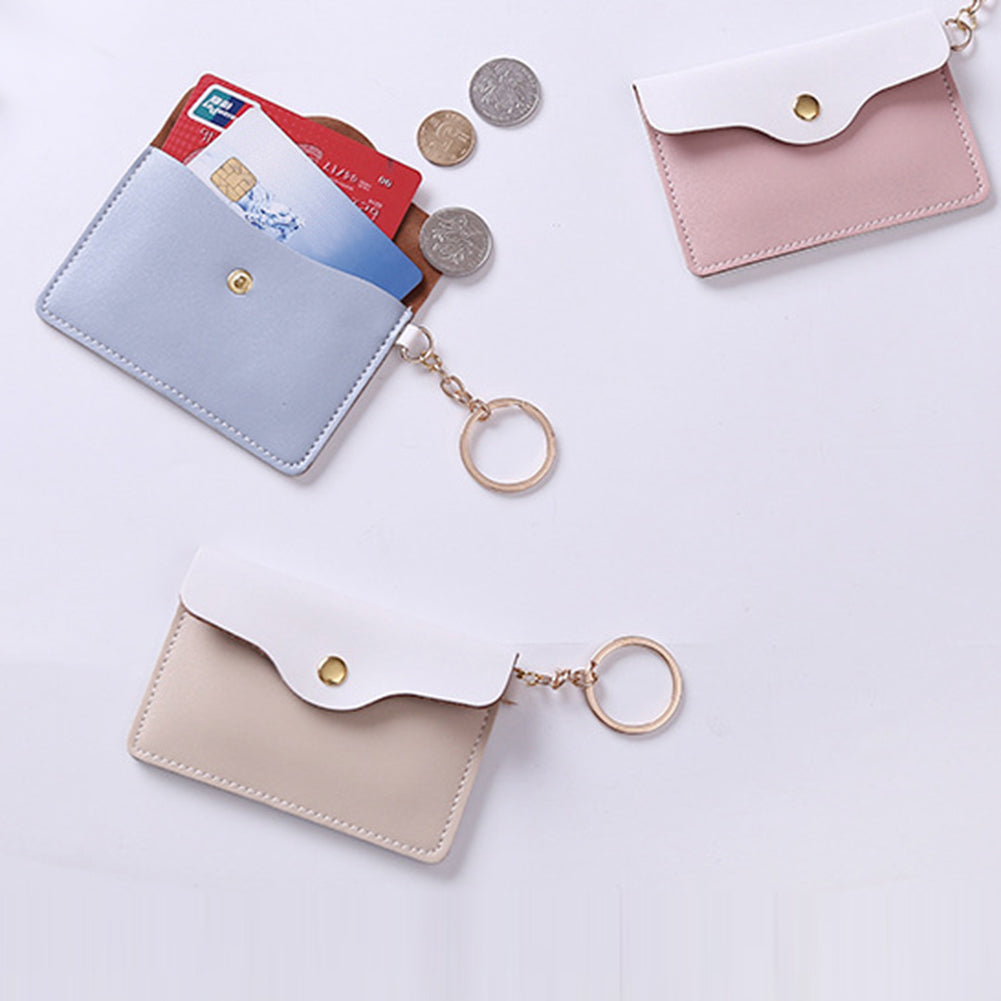 Lovely Faux Leather Women Girls Coin Purse Card Bag Mini Wallet with Keyring