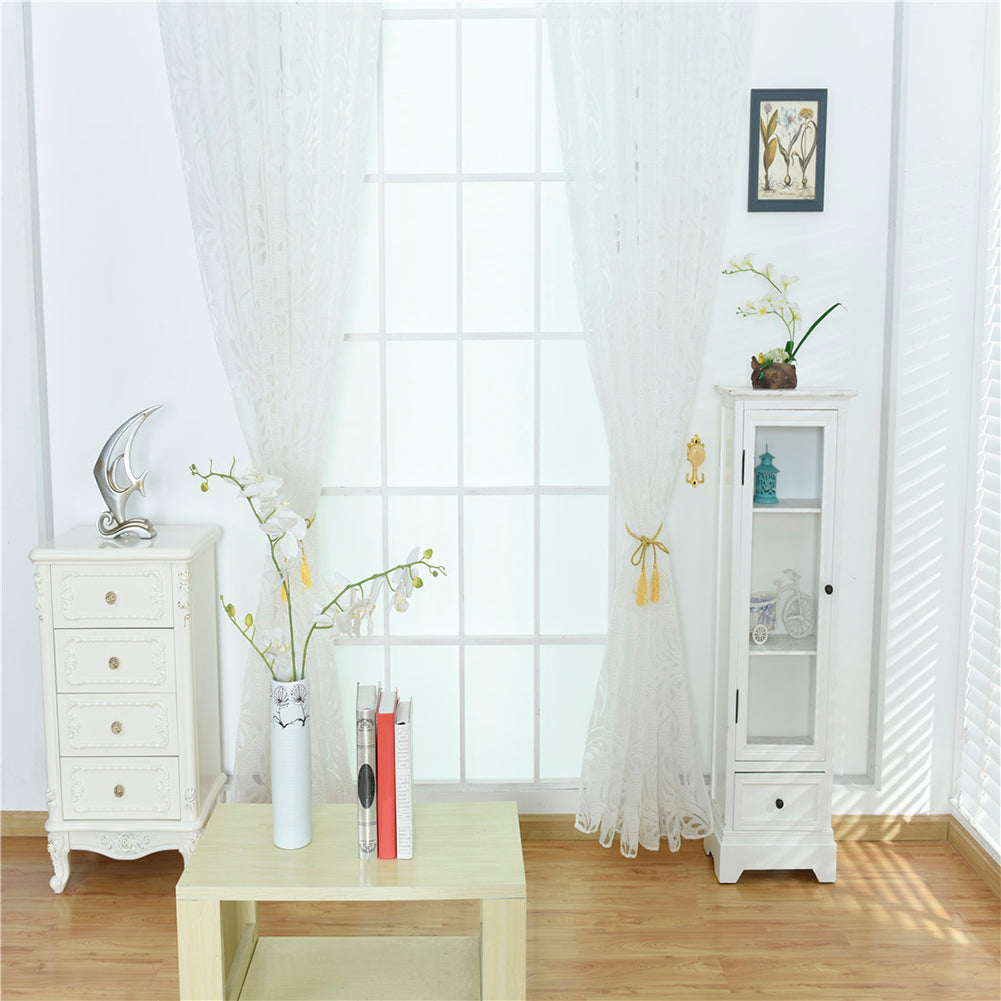 Fashion Phoenix Tail Window Curtain Sheer Divider Panel Perforated Bedroom Decor