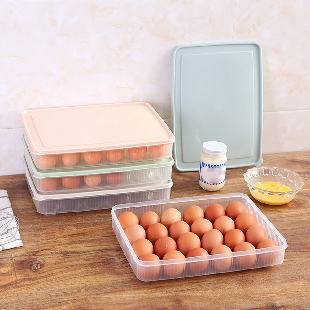 Refrigerator Egg Storage Box 24 Eggs Holder Food Container Plastic Organizer