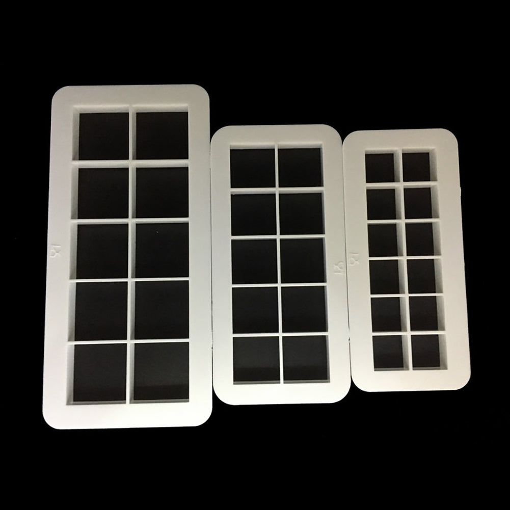 3Pcs DIY Baking Fondant Cake Mold Decor Square Biscuit Cookies Cutter Mould