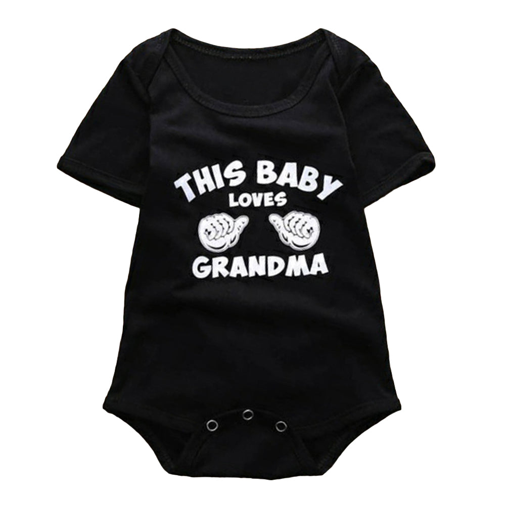 Infant Newborn Baby Boy Girl This Baby Loves Grandma Summer Romper Jumpsuit