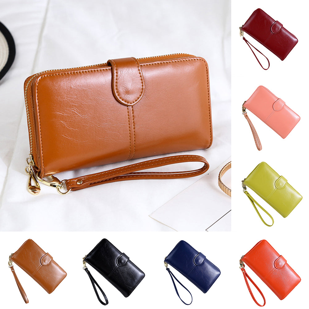 Women Fashion Faux Leather Purse Cash Card Storage Large Capacity Long Wallet