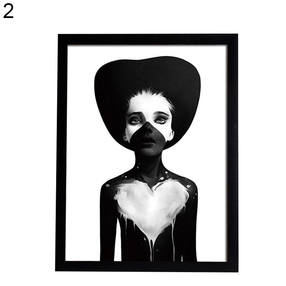 Nordic Black and White Figure Wall Art Canvas Painting Unframed Home Decoration
