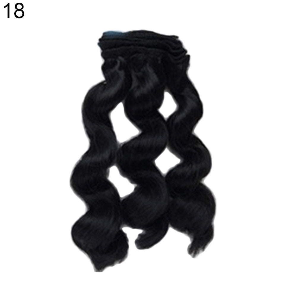 15cm Wig DIY Curly Hair for Barbie Repair Accessories Solid Color Kids Toys