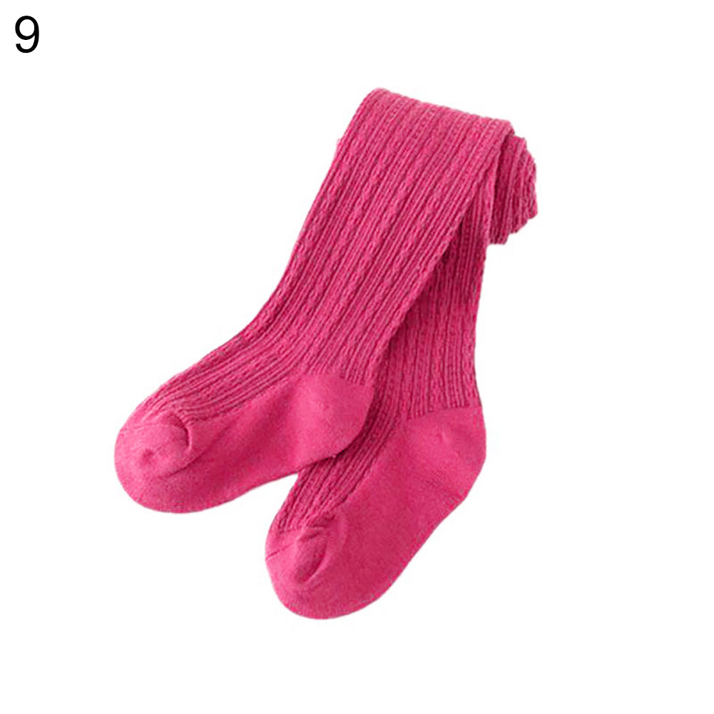 Kids Girls Solid Color Warm Cotton Pantyhose Dance Long Socks Stockings Leggings