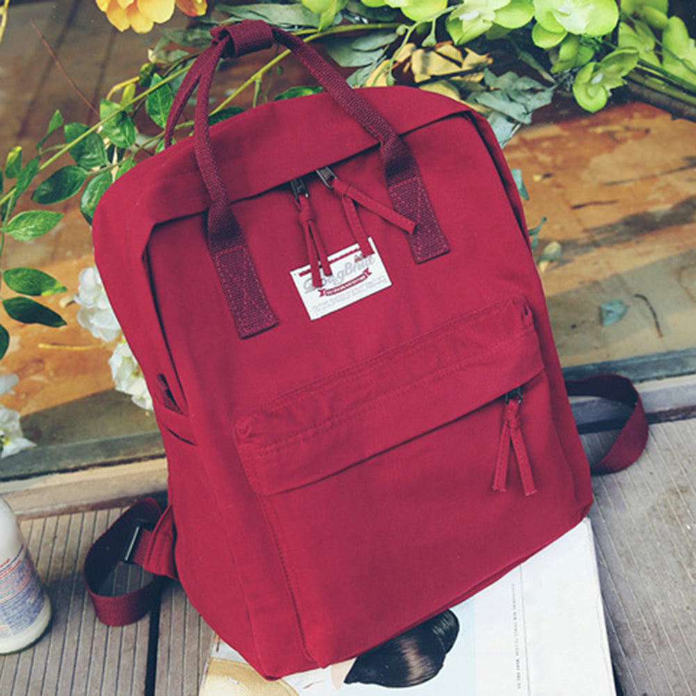 Vintage Canvas Shoulder Bag Backpack Student Women Girl Rucksack School Bookbag