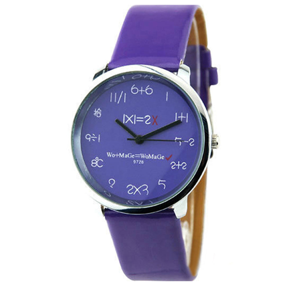 Ladies Chic Creative Mathematics Arithmetic Dial Quartz Candy Color Wrist Watch