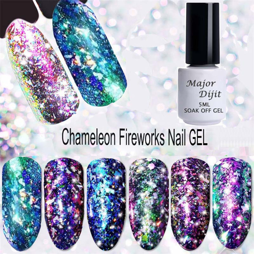 5ml Women Finger Nail Art Gel Polish Glittering UV LED Lacquer Soak Off Varnish