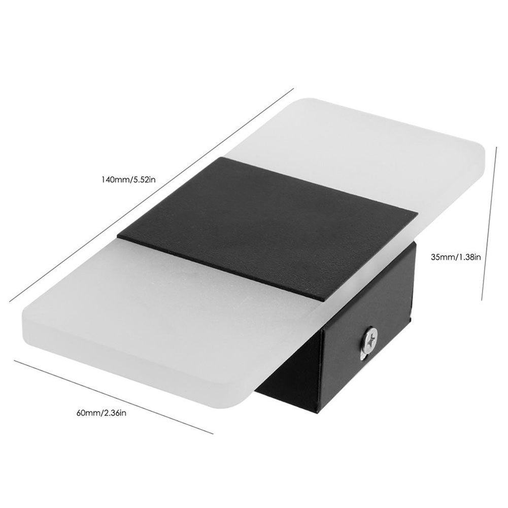 Modern 3W Rectangular Acrylic LED Wall Sconces Light Bedside Decoration Lamp