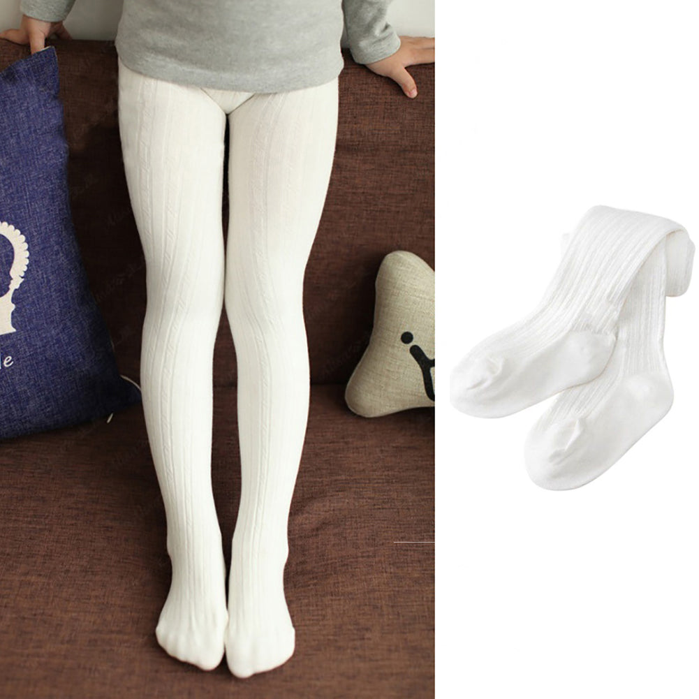 Kids Girls Solid Color Warm Cotton Pantyhose Dance Long Socks Stockings Leggings