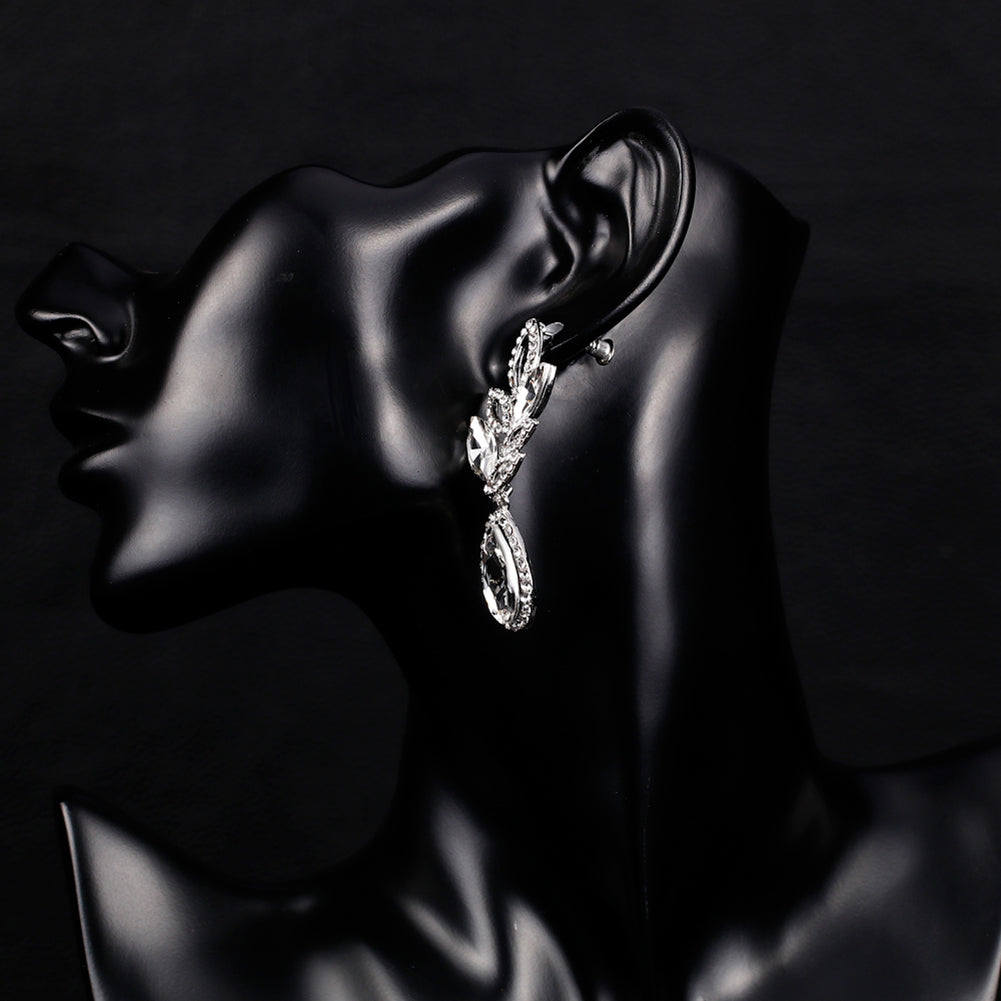 Fashion Women Shiny Rhinestone Dangle Earrings Eardrop Wedding Jewelry