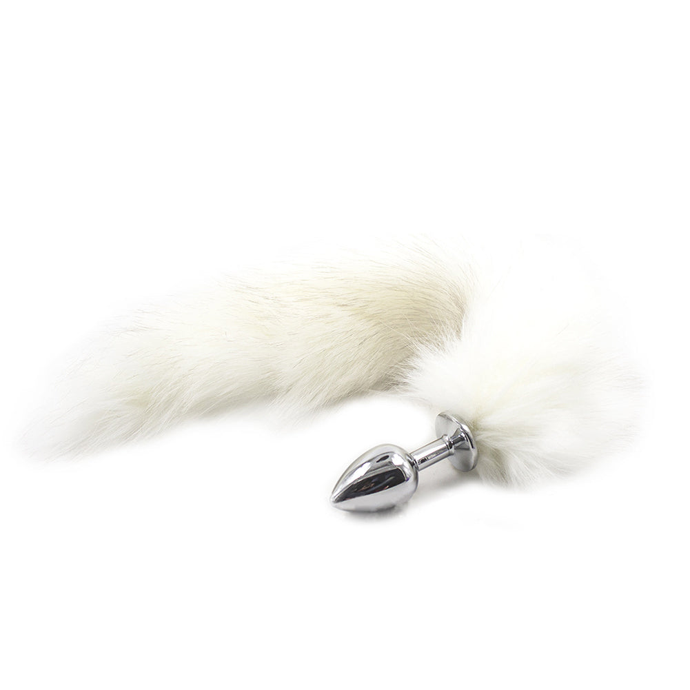 Adult Women Faux Fox Tail Anal Plug Stainless Steel Butt G-Spot Toys Sex Product