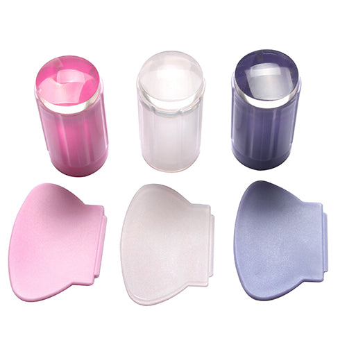 Clear Nail Art Jelly Stamper Stamp Scraper Set Polish Stamping Manicure Tools