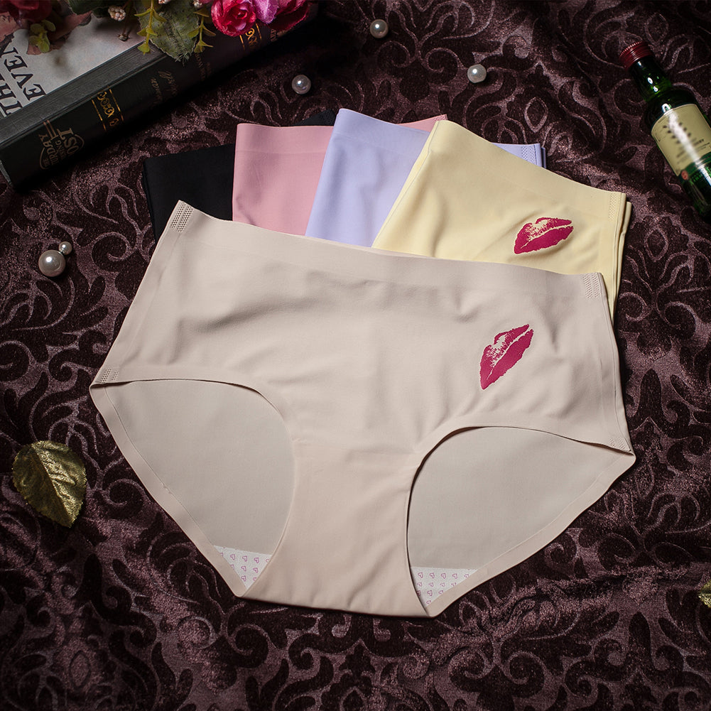 Sexy Women Seamless Briefs Underwear Lips Seal Soft Breathable Knickers Panties