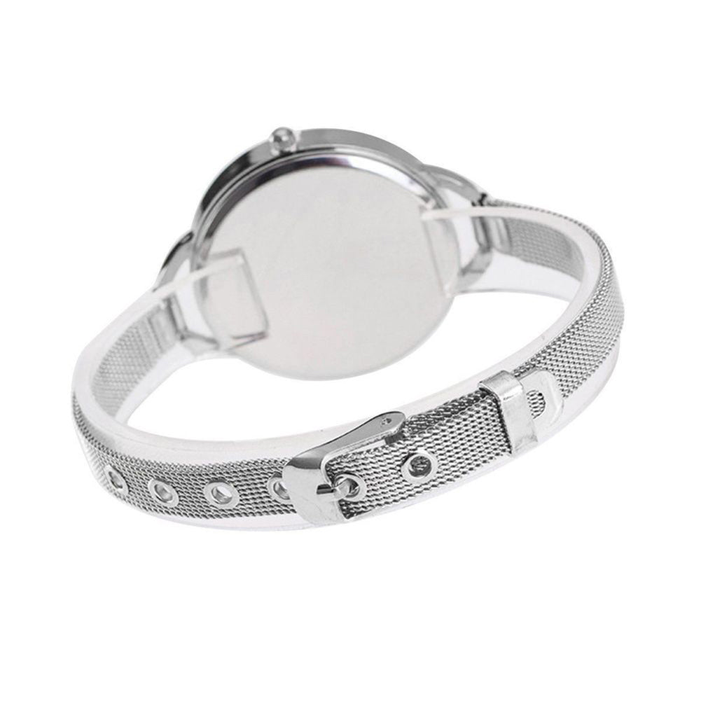 Luxury Women Slim Mesh Band Stainless Steel Quartz Analog Dress Wrist Watch