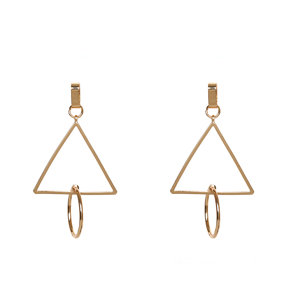 Triangle Circle Pendant Ear Studs Geometric Jewelry Fashion Women Earrings Gift