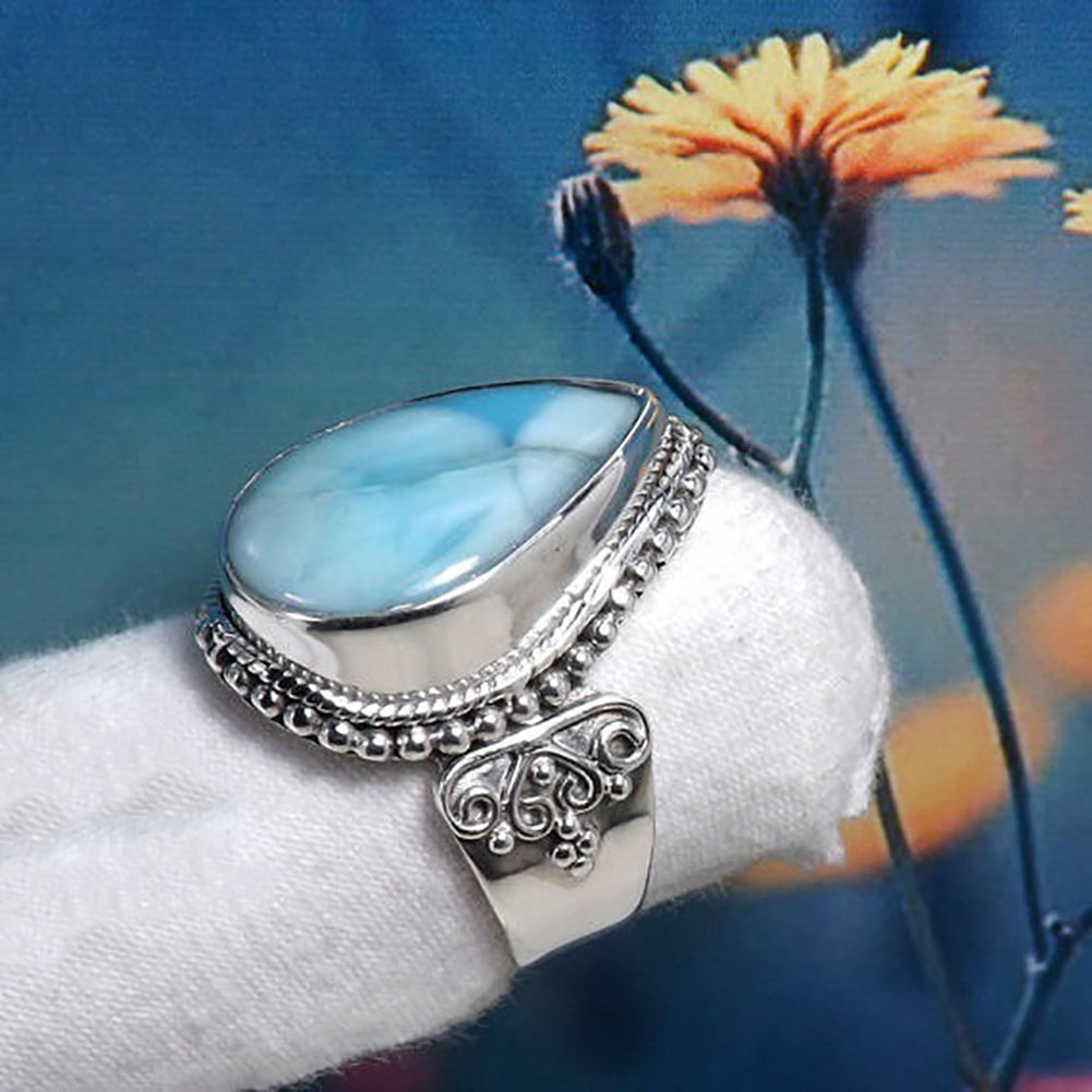 Fashion Faux Moonstone Women Finger Ring Engagement Proposal Party Jewelry Gift