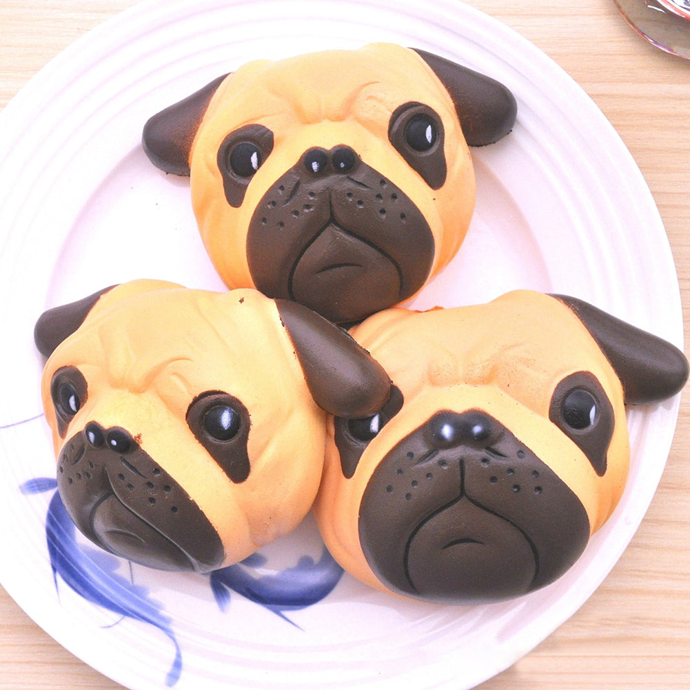 Funny Bulldog Head Simulation Squishy Slow Rising Toy Stress Reliever Xmas Gift