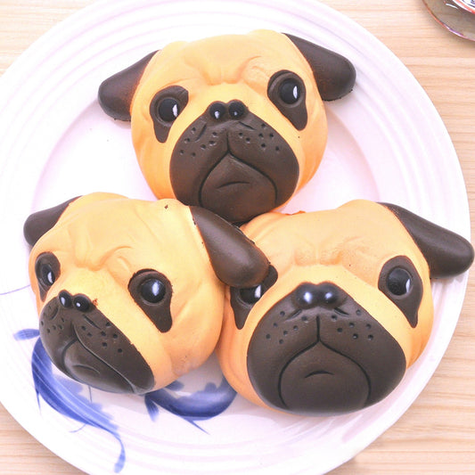 Funny Bulldog Head Simulation Squishy Slow Rising Toy Stress Reliever Xmas Gift