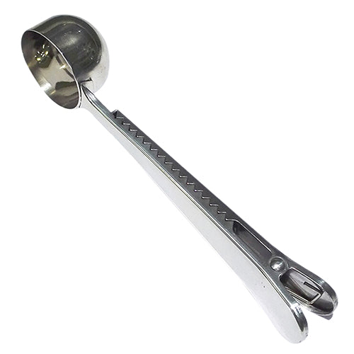 Stainless Steel Kitchen Ground Coffee Measuring Scoop Spoon with Bag Seal Clip
