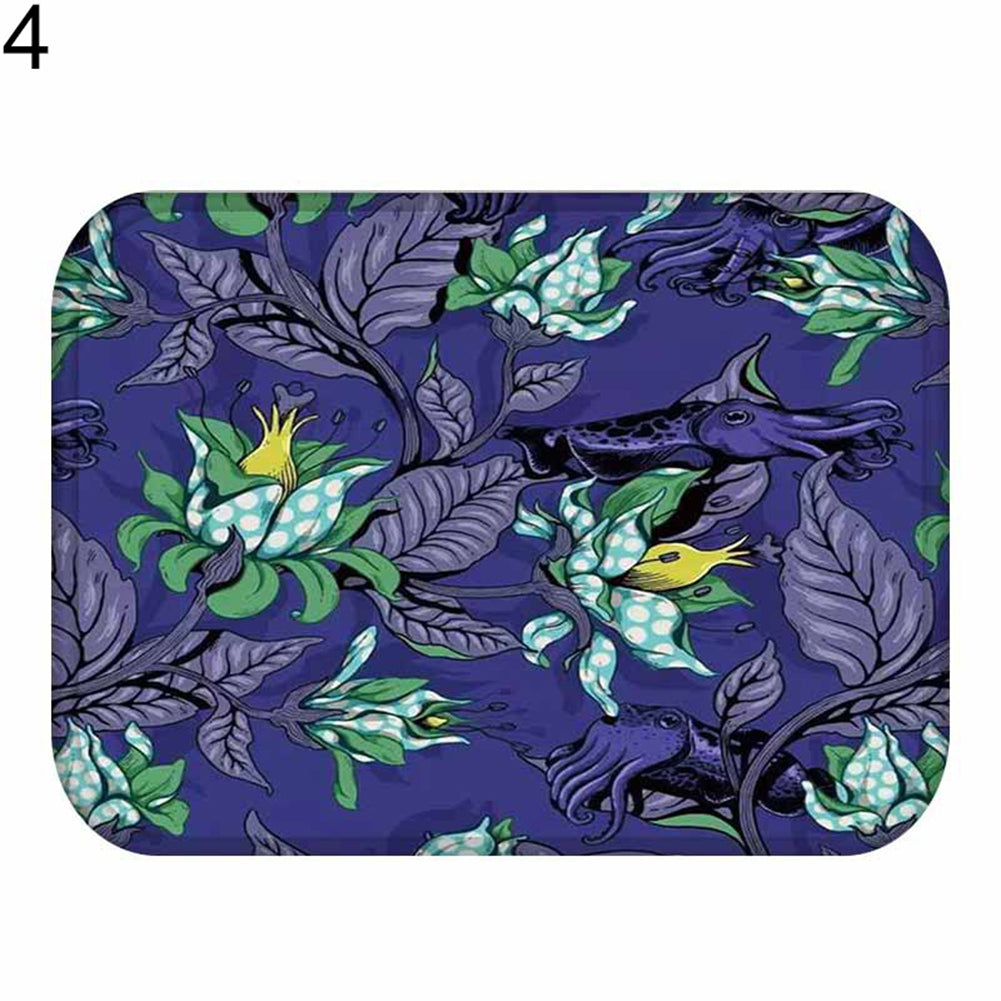 40*60cm Living Room Flower Print Rug Doormat Anti-skid Floor Carpet Home Decor