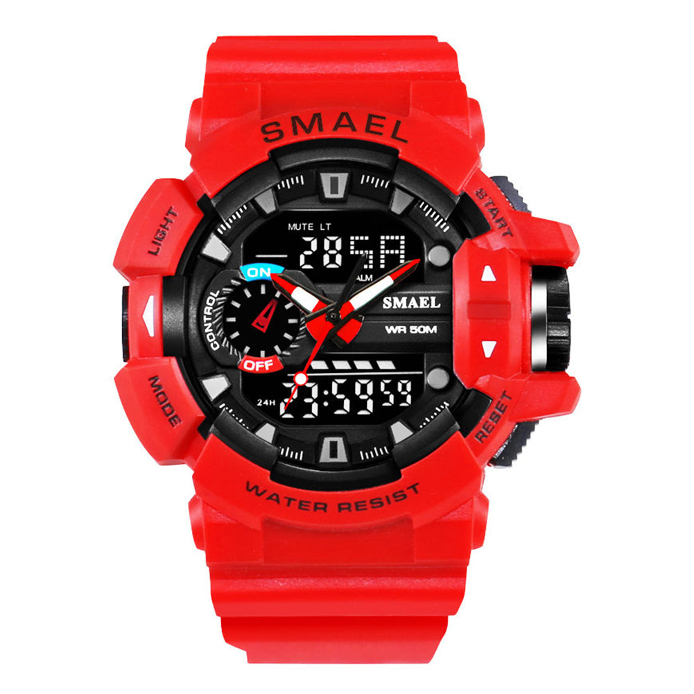 Fashion Men Sport Waterproof Shockproof Dual Display LED Digital Wrist Watch