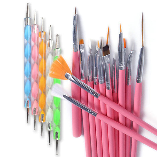 20 Pcs/Set Pro DIY Nail Art Design Painting Drawing Dotting Tool Brushes Pen