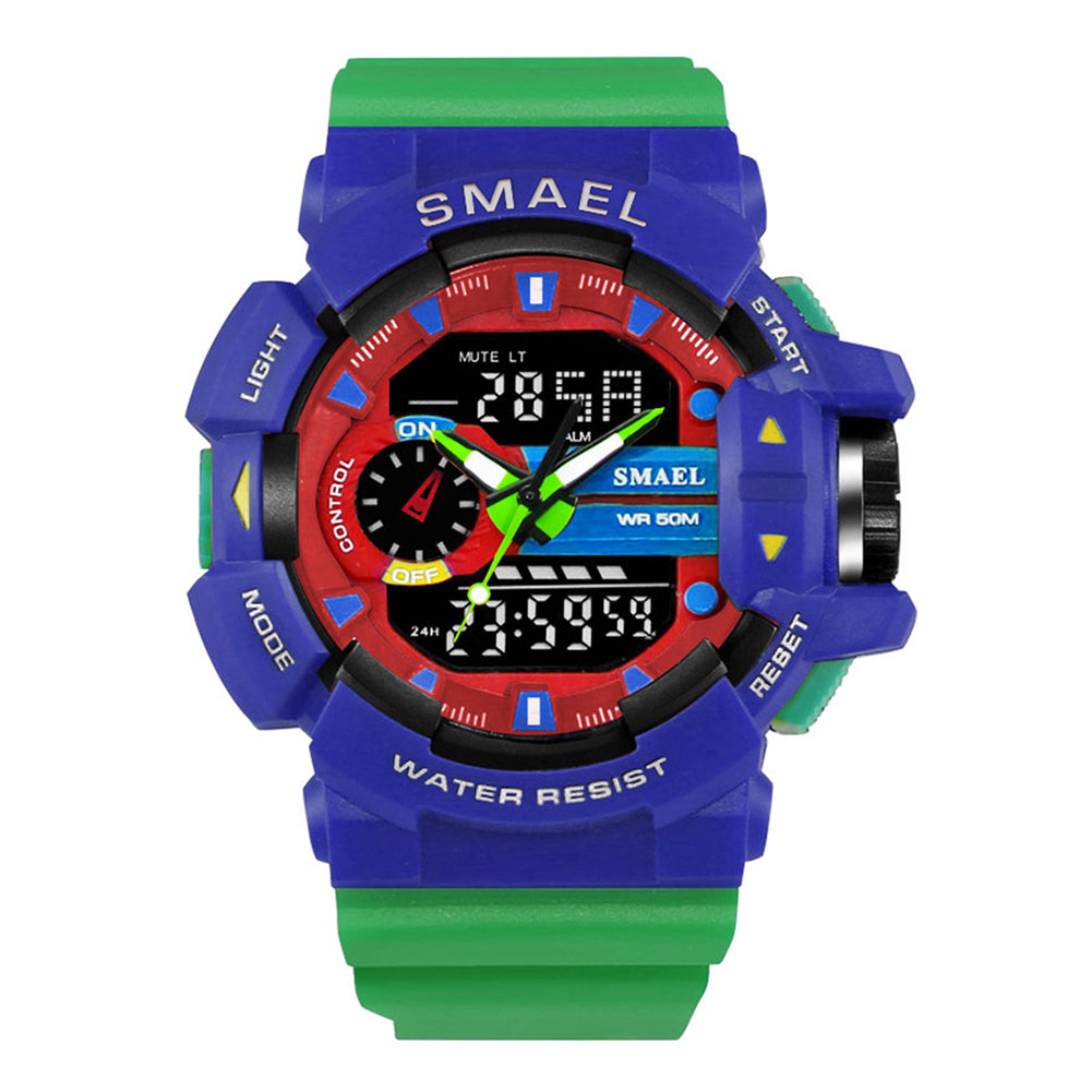 Fashion Men Sport Waterproof Shockproof Dual Display LED Digital Wrist Watch