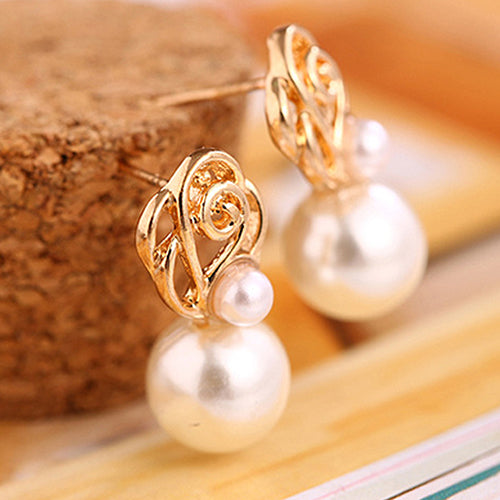 Fashion Women Faux Pearl Ear Studs Earrings Wedding Party Bride Ear Jewelry