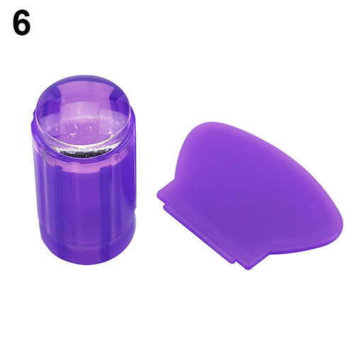 Clear Nail Art Jelly Stamper Stamp Scraper Set Polish Stamping Manicure Tools