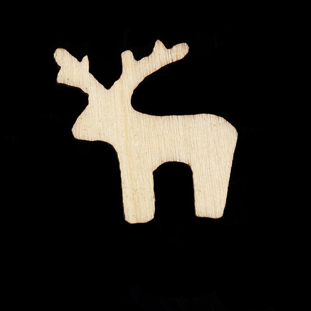 50Pcs Rocking Horse Natural Wood Chip Reindeer Snowflake Xmas Tree Hanging Decor