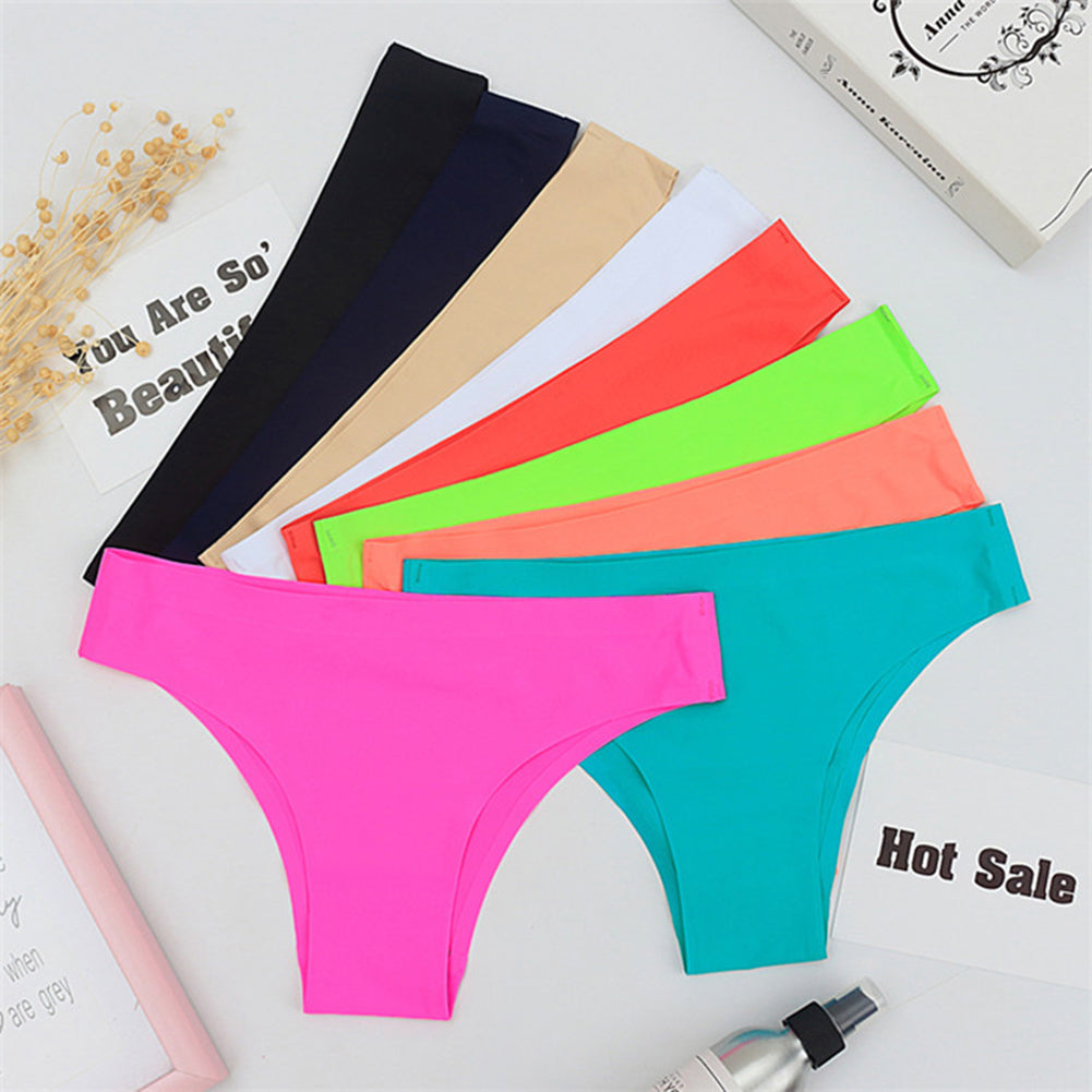 Seamless Panties Women Breathable Underwear Solid Color Low Rise Knickers Briefs